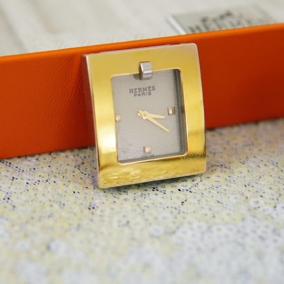 SOLD Authentic Hermes Shiny Porosus Crocodile 26mm SS - Picture 10 of 10